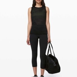 Lululemon Sheer Meet Halfway Tie Back Tank Top | Black | S/M
